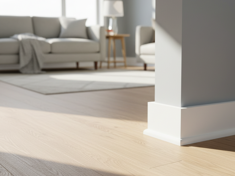 Open concept living room with luxury vinyl flooring