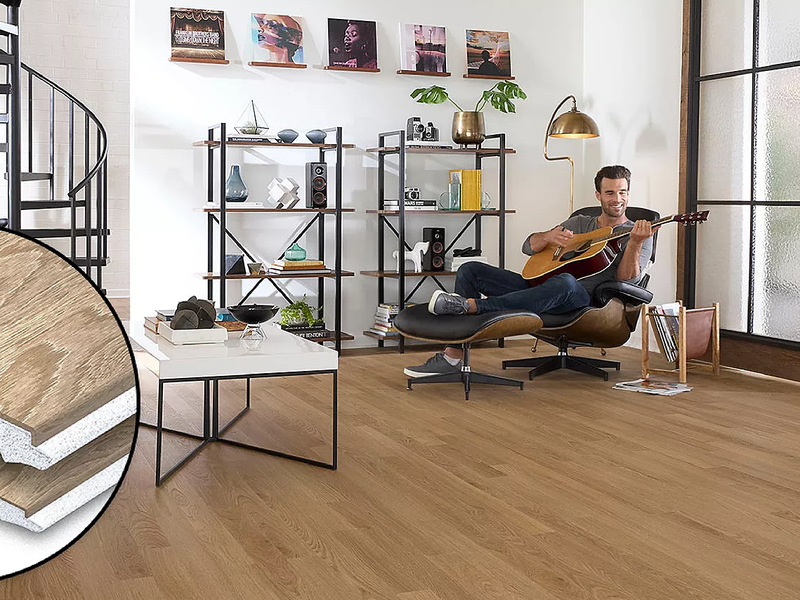 Pergo luxury vinyl plank in a rec room