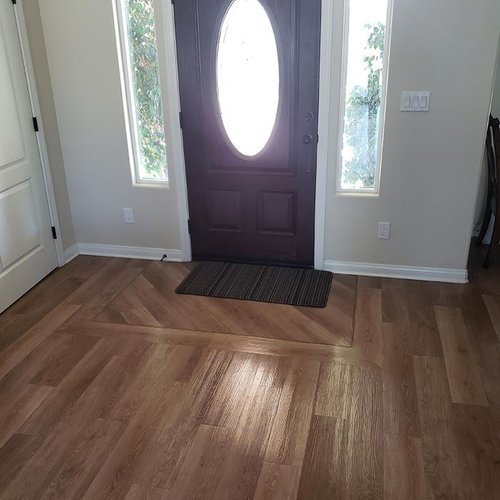 Custom hardwood entryway in Loma Linda, CA from Stafford's Discount Carpets